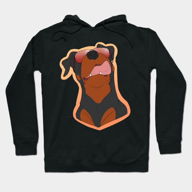 Rottie with Shades Hoodie by leilarii